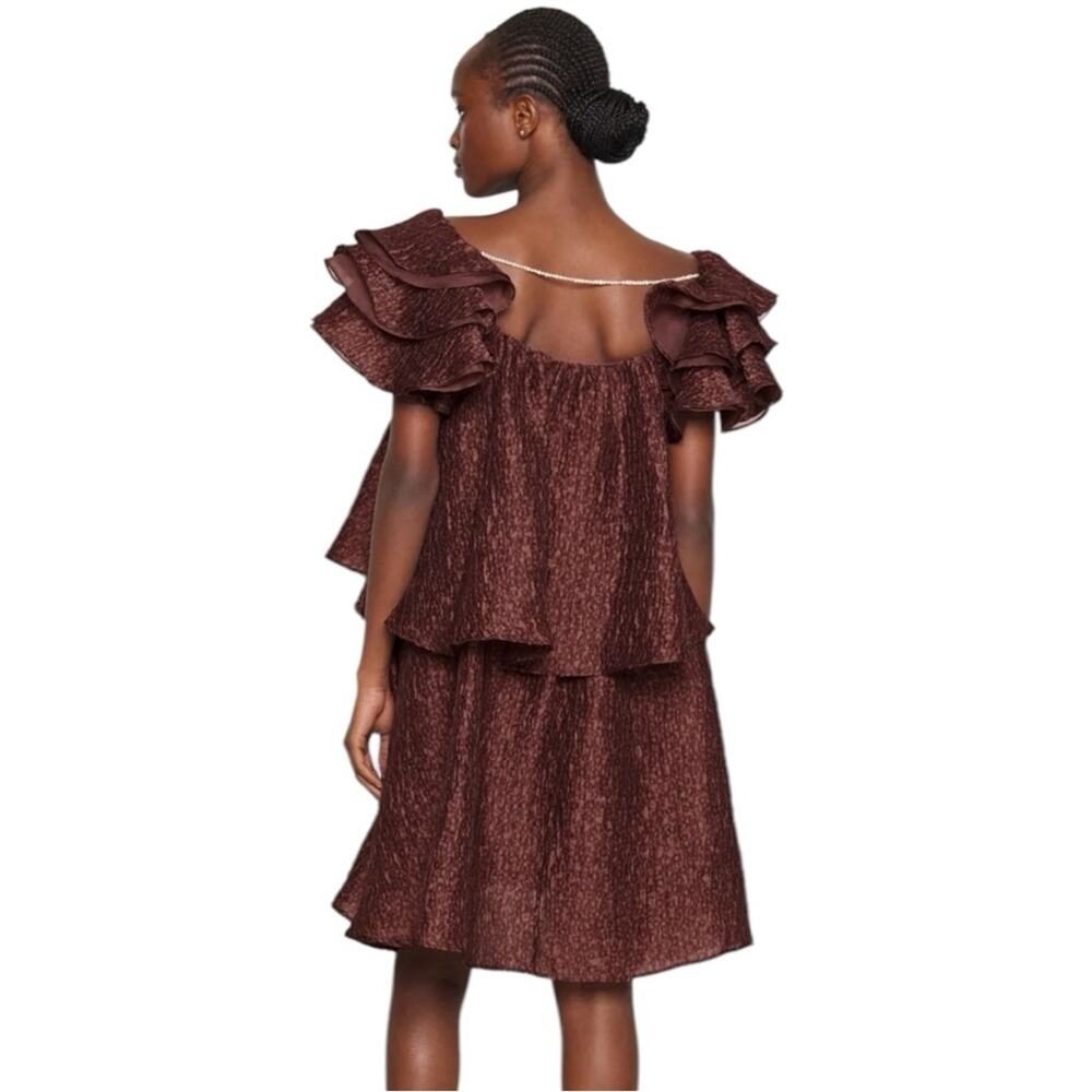 NEW Custommade KAEYLA Ruffle Mini Dress M - Picture 2 of 12